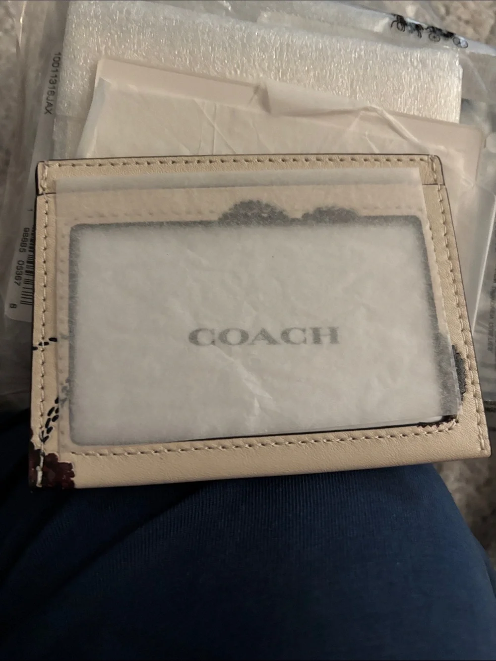 Coach slim ID cc cherry print NEW  Silver /chaulk multi